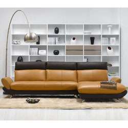 Tosh Furniture Caramel/ Brown Leather Sectional Sofa  Overstock