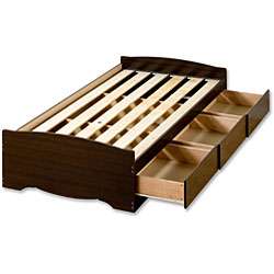 Everett Espresso 3 drawer Mates Twin Bed  Overstock