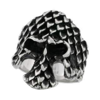 Stainless Steel GOTHIC SCALY SKULL RING sz 9 15 rss108  