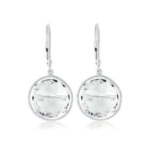 Rock Candy A Radiant, Faceted Clear White Topaz Stone, Rhodium Plated 