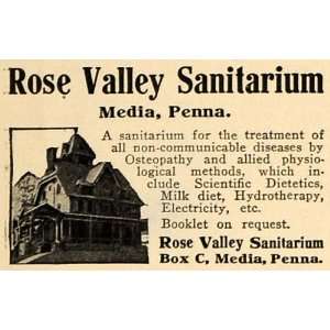  1917 Ad Rose Valley Sanitarium Media Osteopathy Milk 