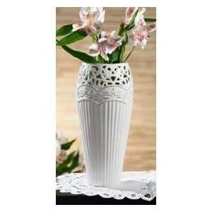  Studio Silversmiths Large Elegant White Ceramic Vase: Home 