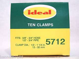 Ideal 5712 Stainless Steel Hose Clamps 3/8 3/4 NEW 10  