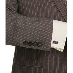 Ferrecci Mens 2 piece Pinstriped Grey 3 pocket Suit  Overstock
