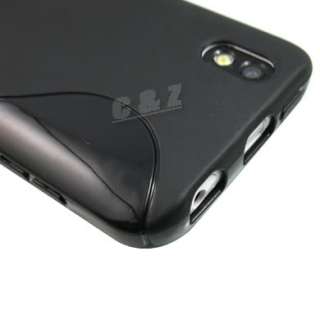 SOFT PLASTIC CASE BACK COVER + LCD FILM FOR LG Optimus Black P970 a 