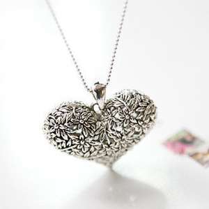   Fashion Vintage Copper Heart Pendant Long Chain Necklace Free Shipping