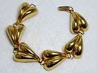 Vintage CORO Gold Tone PUFFED Heart Shape Link Bracel