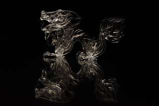   of Crystal Dragon Hand Blown Art Clear Glass Miniature Figurine