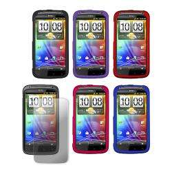 Premium HTC Sensation 4G Rubberized Hard Case with Screen Protector 