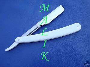NEW CHANGEABLE BLADE WHITE STRAIGHT RAZOR USE 1/2 BLADE  