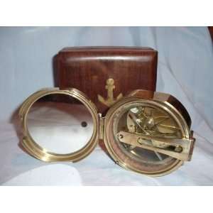  3 Brass Brunton Compass w/ Box   Nautical   NEW: Sports 