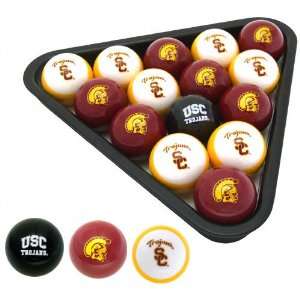 USC Trojans College Logo Pool Balls Set:  Sports & Outdoors
