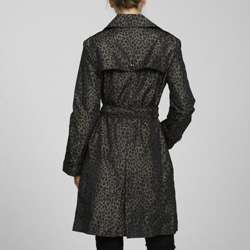 London Fog Womens Leopard Double breasted Trench Coat  Overstock