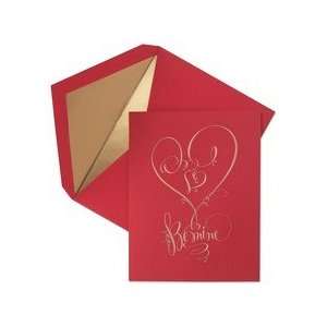   : Hand Engraved Calligraphy Valentine Greeting Card: Office Products