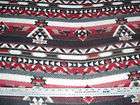 Fleece fabric Aztec Native American South West RED BLACK BTY