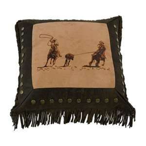   PL3114 Embroidered Team Roping Decorative Pillow