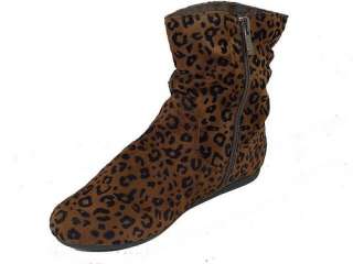   Ankle High Boots Flats Leopard Zebra Sexy Charm Style Lady Size  