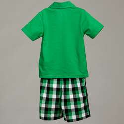 US Polo Boys 2 piece Polo Shirt and Plaid Shorts  