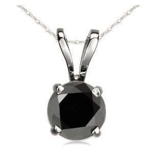  Black Diamond Pendant  Natural Black Round Treated Diamond 