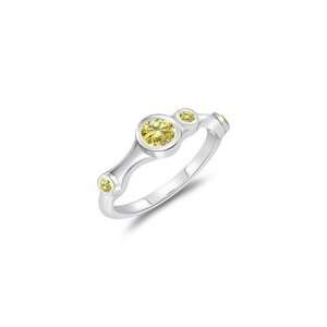  0.37 Cts Canary Diamond Wedding Band in 14K White Gold 10 