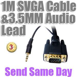 1M S VGA Laptop to PC HD TV Cable with Audio Jack Lead  