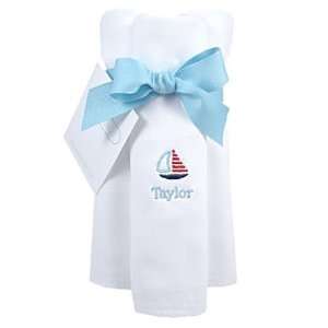  personalized little sailor burp cloths   3 pack Baby