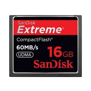  SanDisk 16GB EXTREME COMPACT FLASH CFCARD W/ UP TO 60MB/SE 