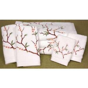  7 Piece Cherry Blossom Bath Set in White: Home & Kitchen