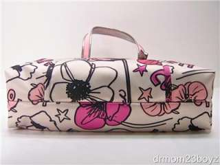   Signature Petal Glam Bag Purse Ivory & Pink 16306 VERY RARE!  