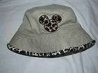 mickey mouse disney khaki hat bucket leopard print expedited shipping