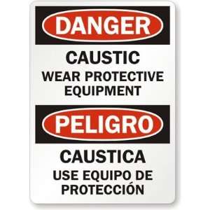  Danger Caustic Wear Protective Equipment, Peligro 