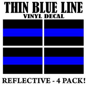 THIN BLUE LINE POLICE REFLECTIVE VINYL DECAL STICKER 4  