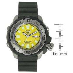 Seiko Mens Automatic Yellow Dial Rubber Strap Watch  Overstock