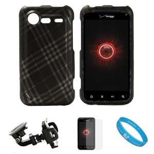 Matte Black with Silver Plaid Design 2 Piece Protective Crystal Hard 