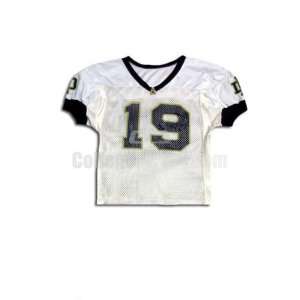  White No. 19 Game Used Notre Dame Champion Football Jersey 