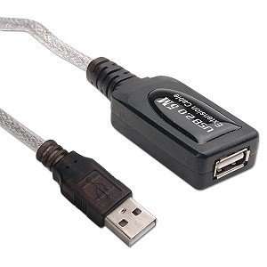  16 USB 2.0 Active Extension Repeater Cable (Clear/Silver 