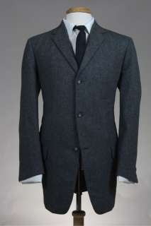 Vintage 60s Charcoal Flannel Wool 2Pc Hollywood Suit 42  