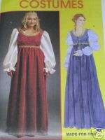 Womens Medieval Dress Costume Pattern size 8 16 New  