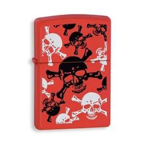    Skulls & Bones Red Matte Zippo Lighter: Arts, Crafts & Sewing