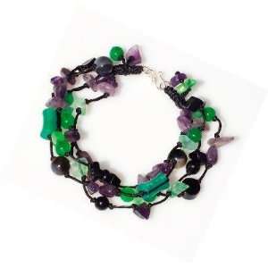  Jade and Amethyst Bracelet Made By Survivors Jewelry