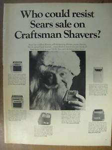 1967  Craftsman Electric Razor Ad Santa Claus  