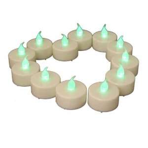   : 12x Green LED Light Wedding Party Flameless Candle: Home & Kitchen