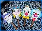   Retro Beachcombers Paper Fans Clowns Mata Hari Costume Masquerade Mask