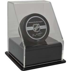  Single Hockey Puck Display Case with Angled Base Sports 