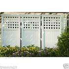 Suncast 4 Panel Resin Wicker Outdoor Screen Privacy Fencing WHITE