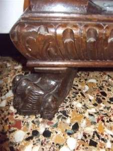 NICE CARVED LARGE ANTIQUE WALNUT ITALIAN FIGURAL HALL STAND 11IT116B 