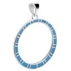   Avenue 43mm Round Turquoise Inlay .925 Sterling Silver Donut Pendant