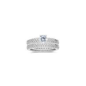   Diamond Engagement Ring & Eternity Wedding Band in 18K White Gold 11.0