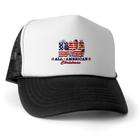   Trucker Hat (Baseball Cap) American Steel Eagle US Flag and Motorcycle