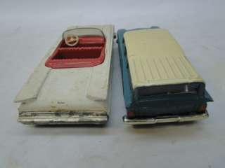 VINTAGE TOOTSIETOY TOY CAR LOT 2 FORD SUNLINER CONVERTIBLE RAMBLER 